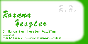 roxana heszler business card